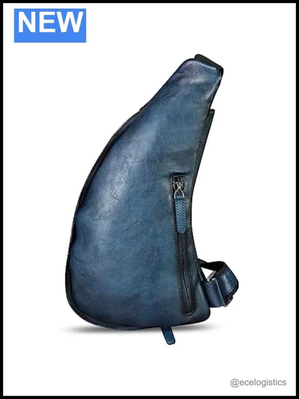 Genuine Leather Sling Bag Crossbody Backpack Handmade Chest Purse Cycling